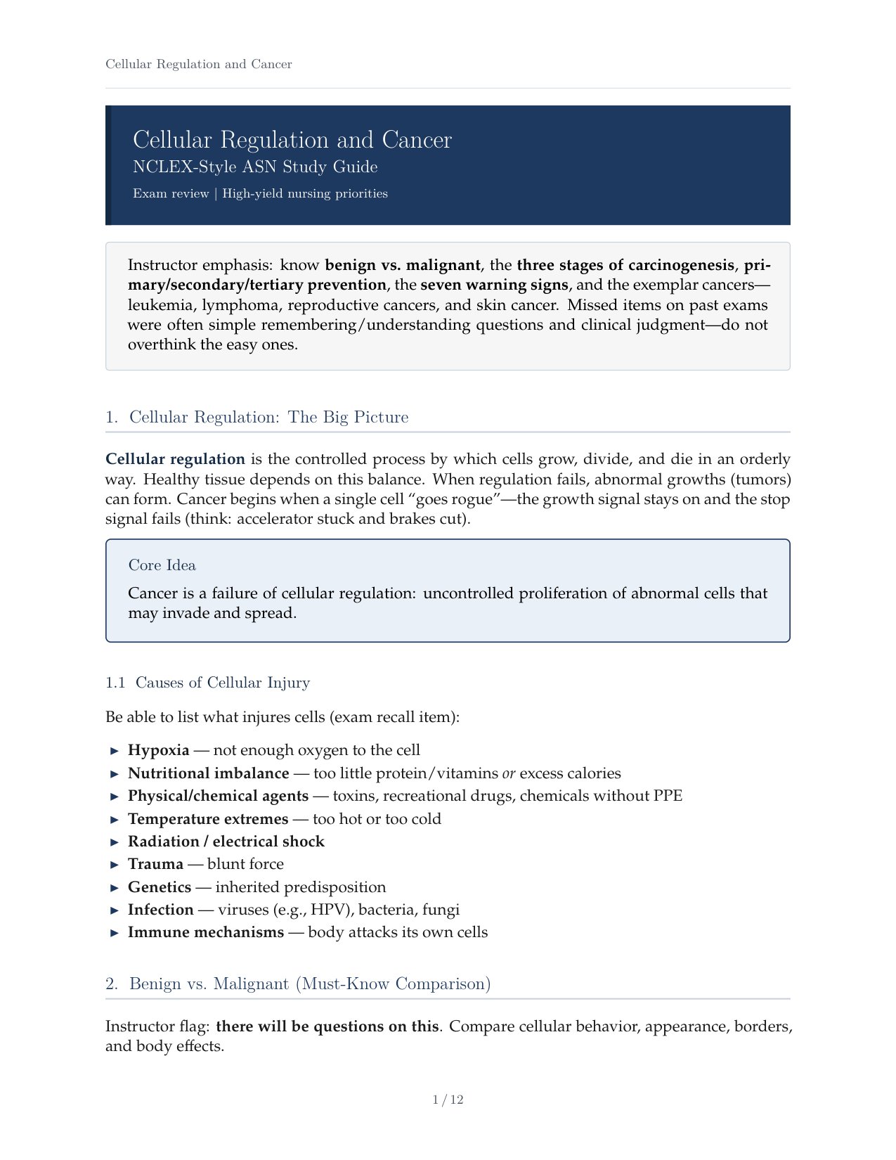 Cellular Regulation NCLEX Guide