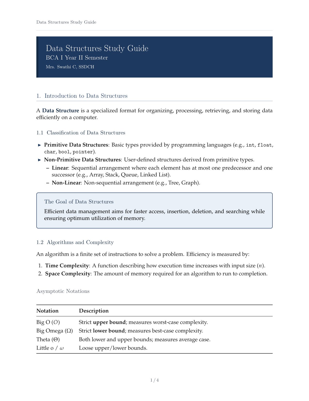 BCA Data Structures Guide