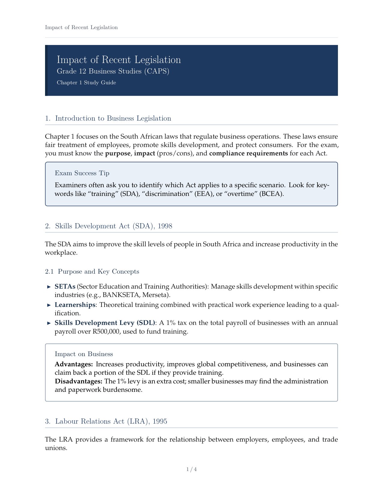 Grade 12 Business Legislation