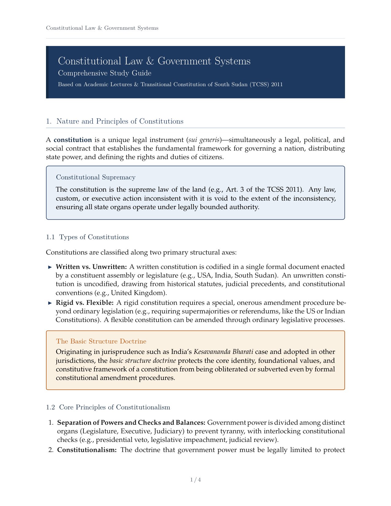 Constitutional Law & Government Study Guide