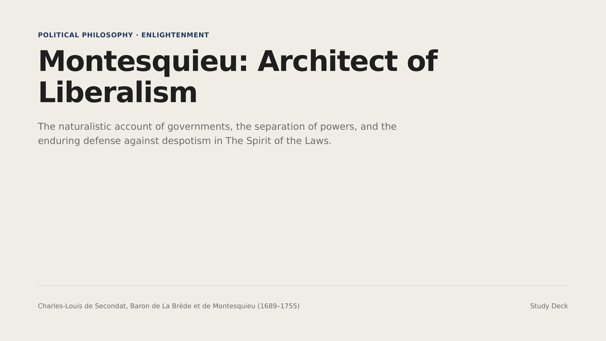 Montesquieu Political Philosophy Basics
