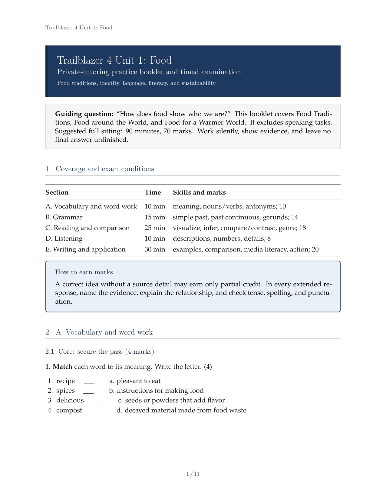 Trailblazer 4 Food Practice