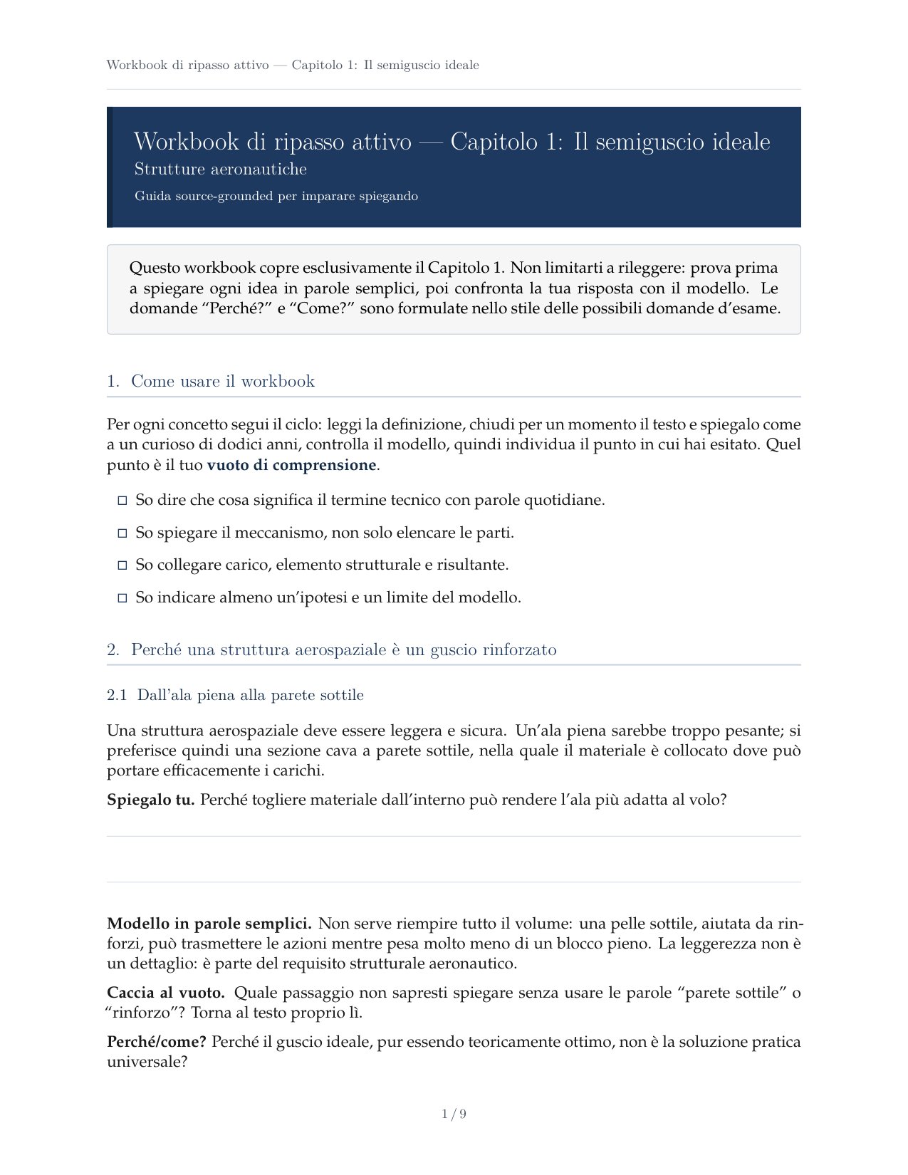 Workbook Capitolo 1 Semiguscio