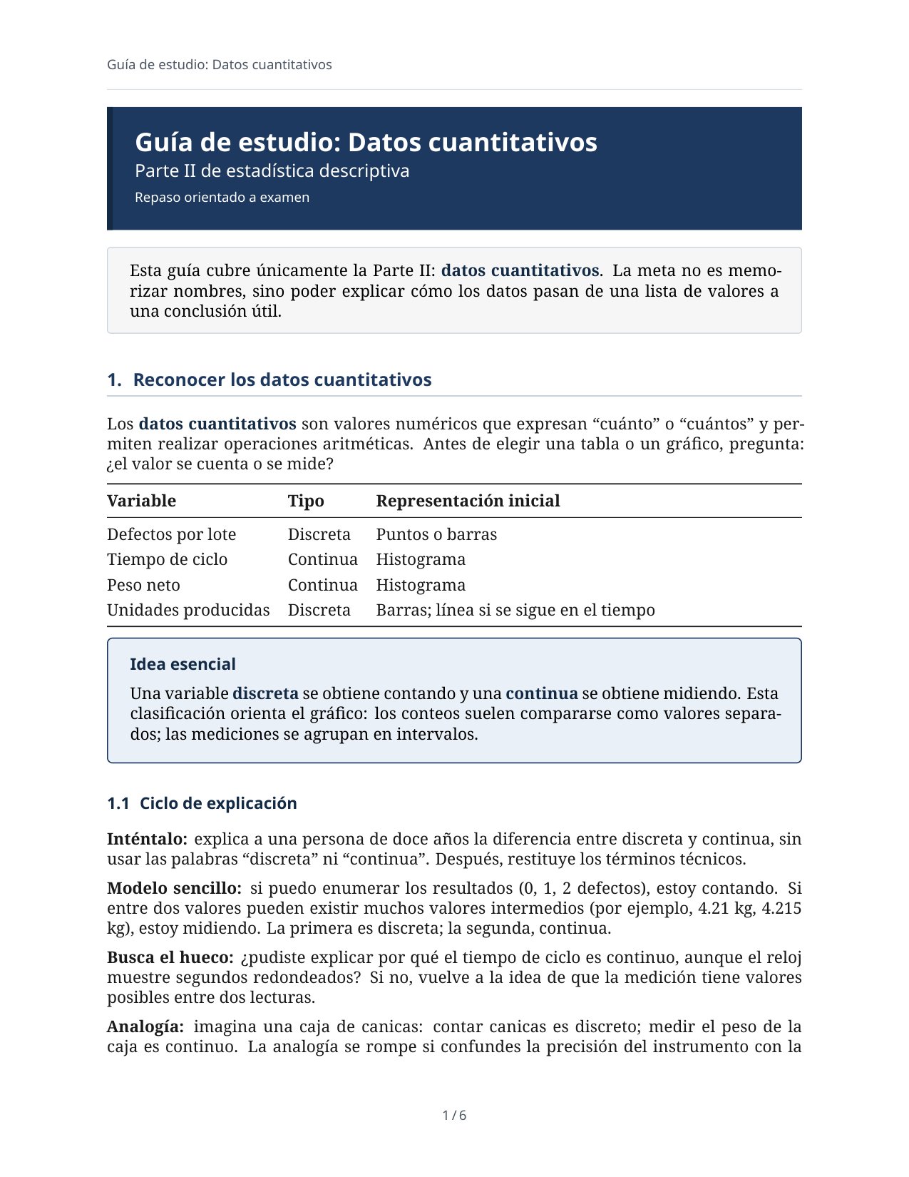 Guía: Datos Cuantitativos