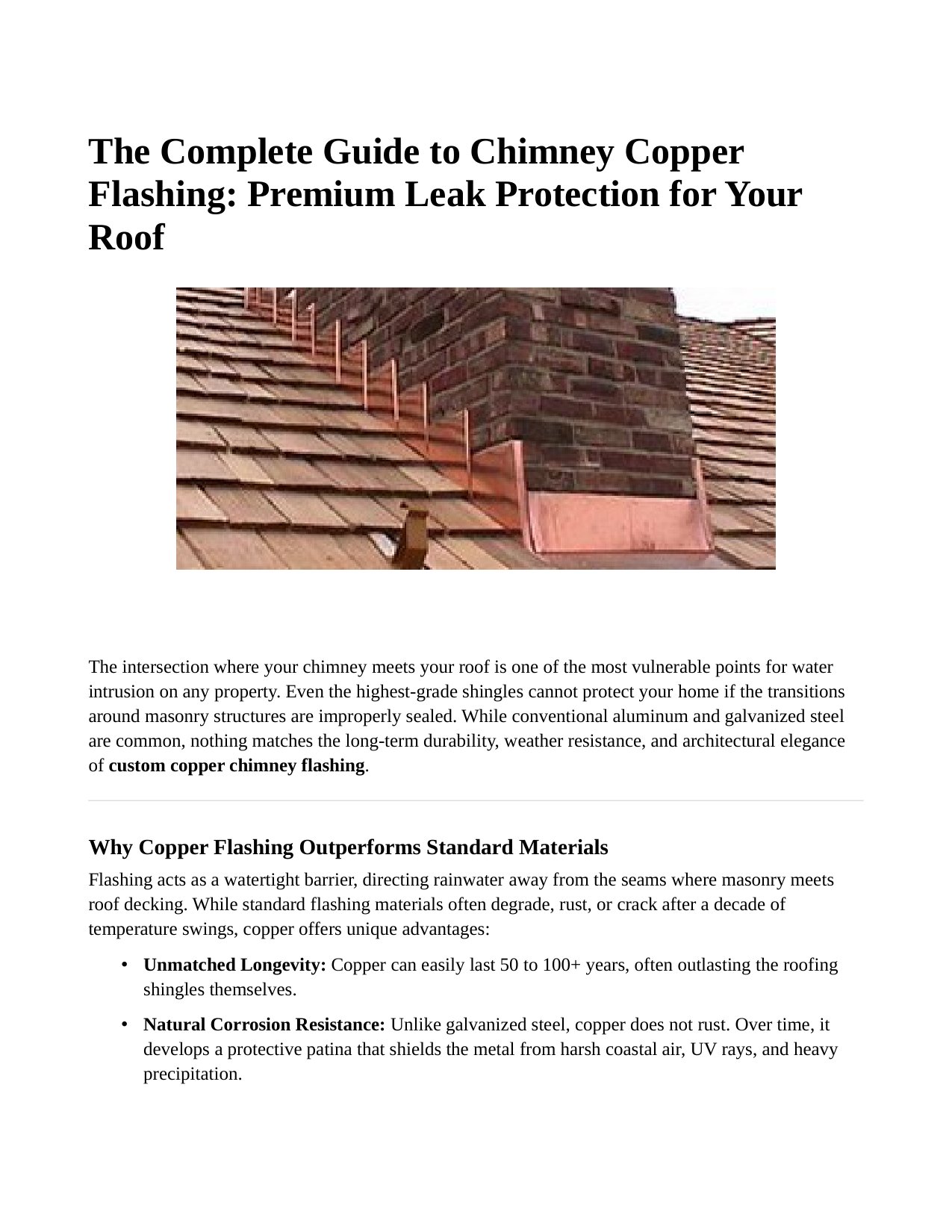 Copper Chimney Flashing