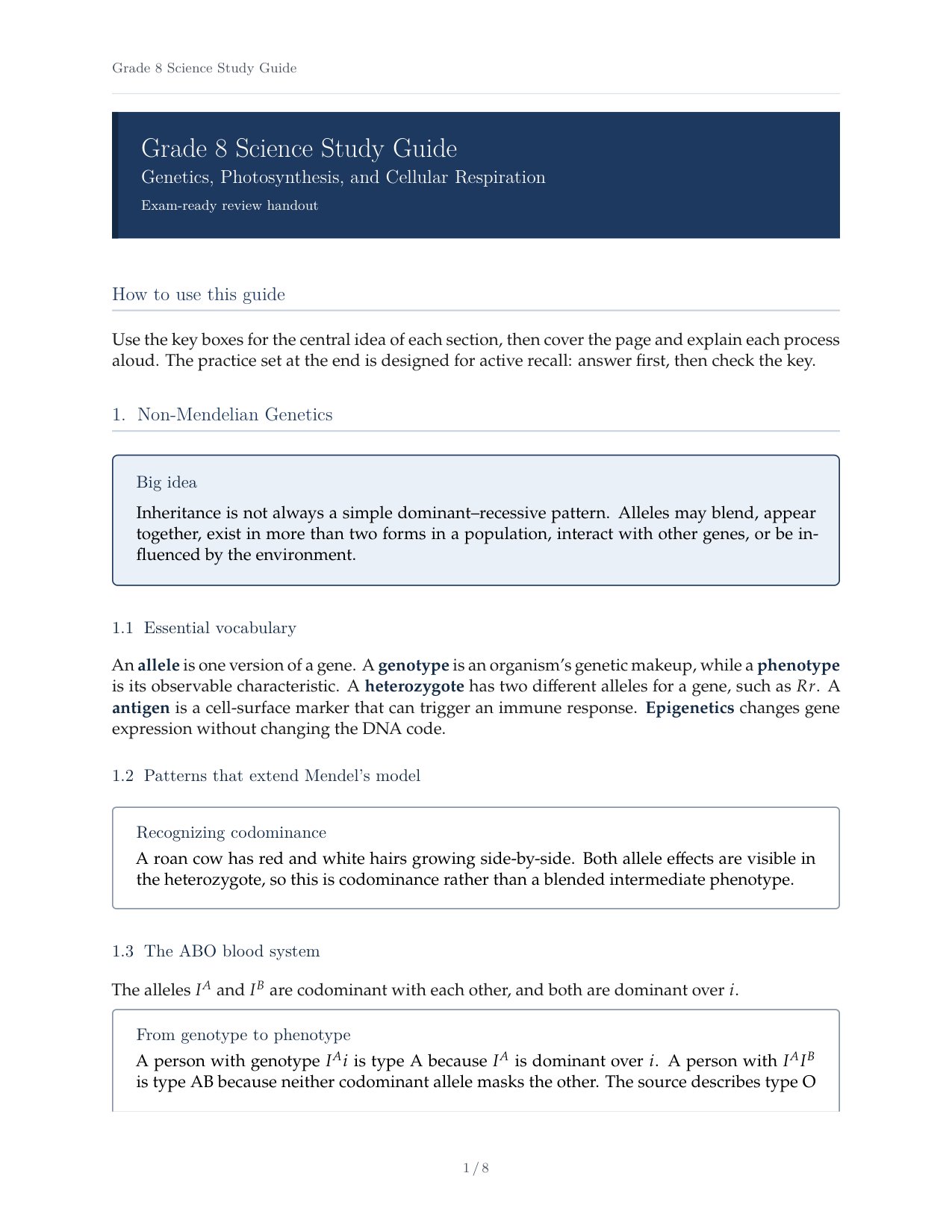 Grade 8 Science Review