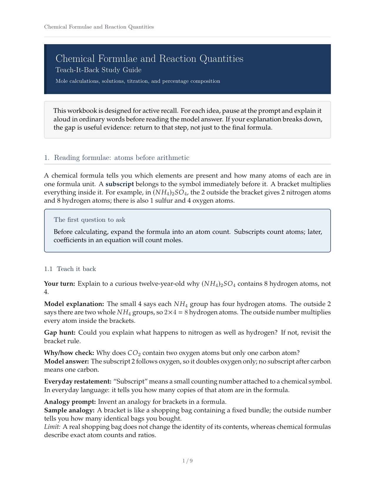 Chemical Formulae and Reaction Quantities Teach-It-Back Study Guide.pdf