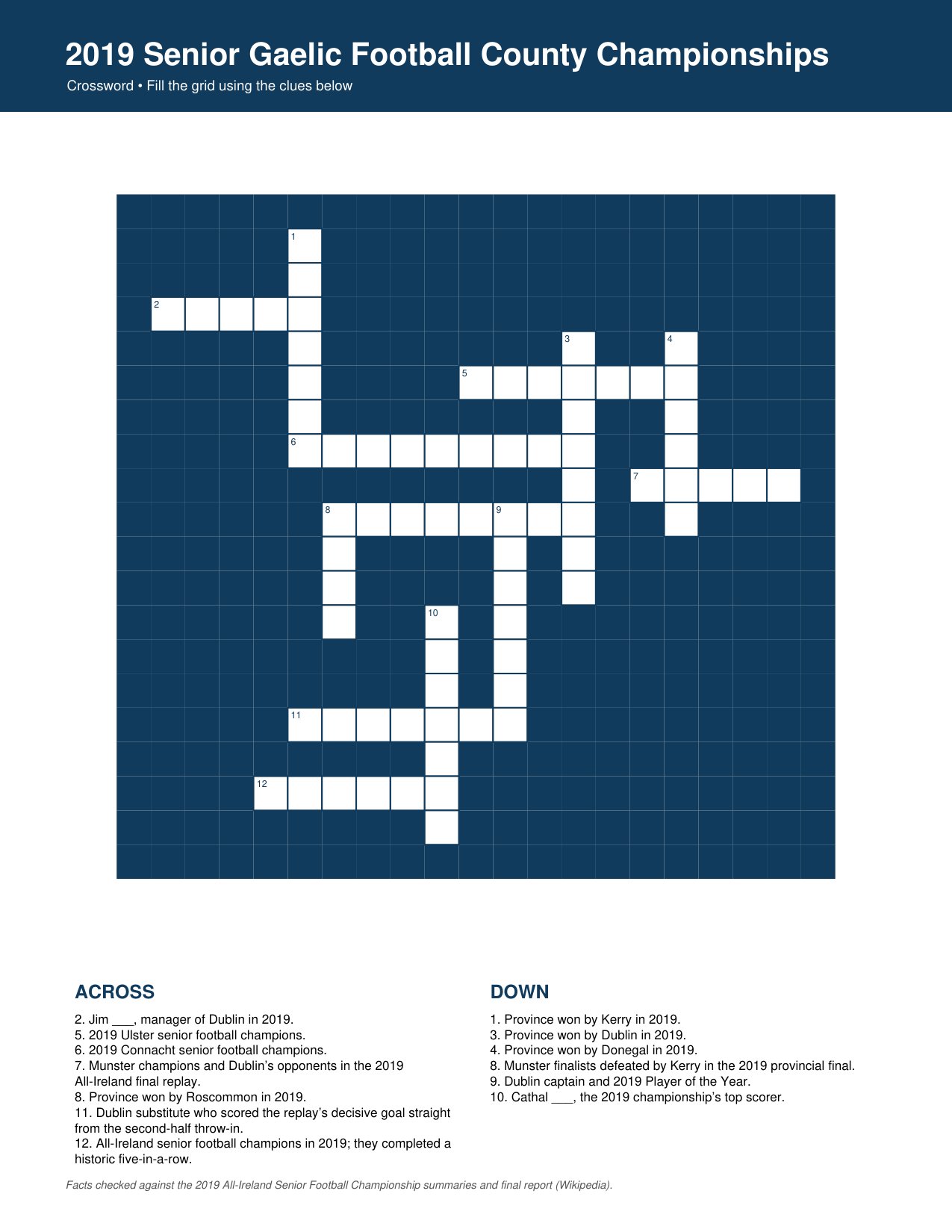2019 Senior Gaelic Football County Championships Crossword.pdf