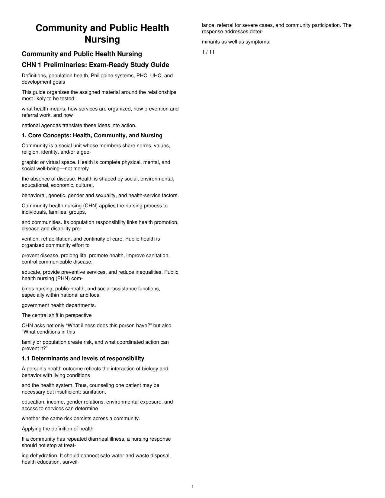 Community and Public Health Nursing Preliminaries Study Guide.pdf