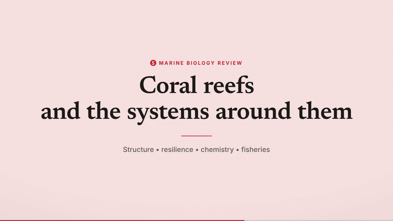 Coral Reefs: Structure, Stress, and Stewardship