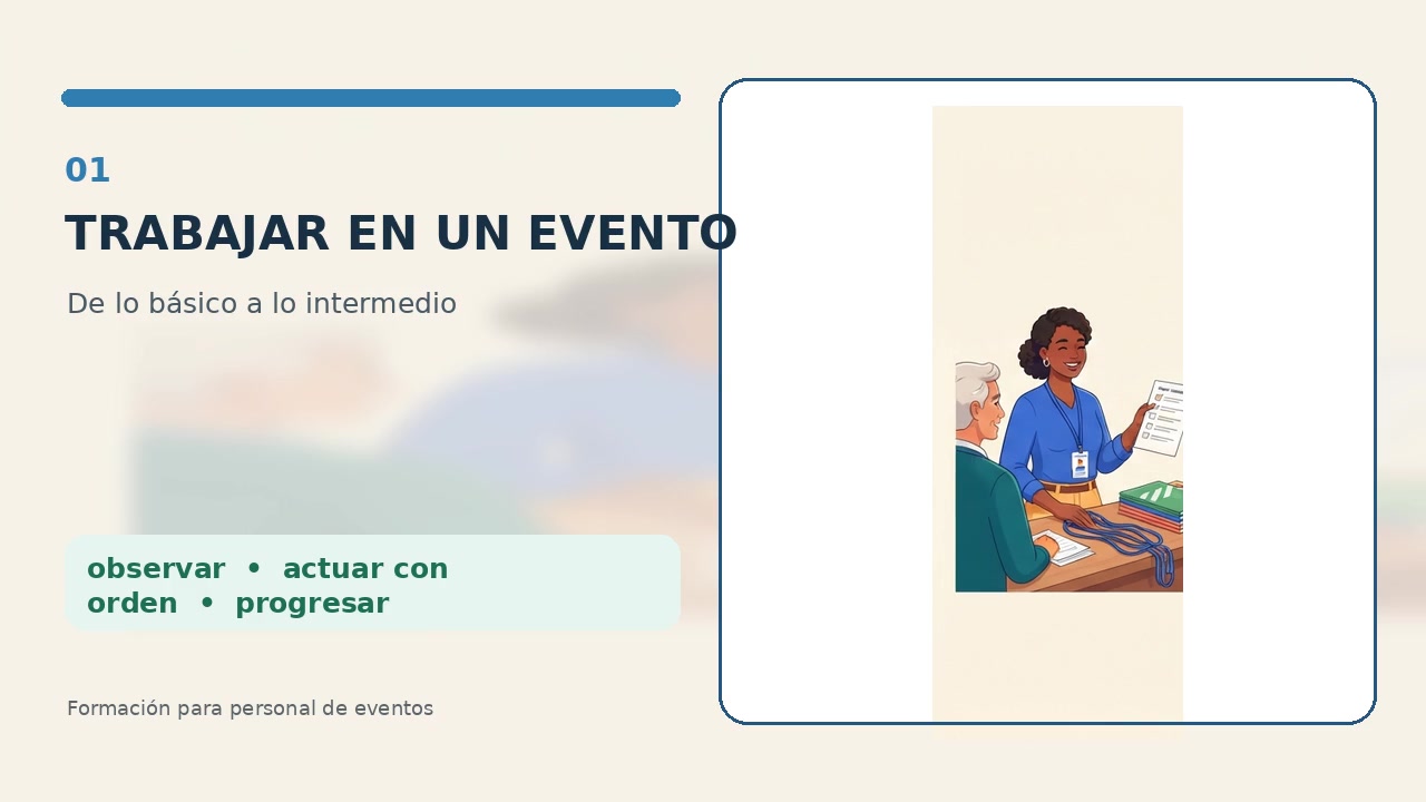 Trabajo en eventos: orientación, cierre e IA como apoyo