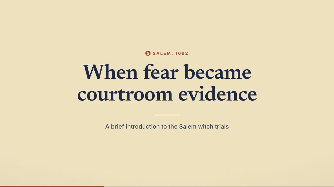 Salem: When Fear Became Evidence