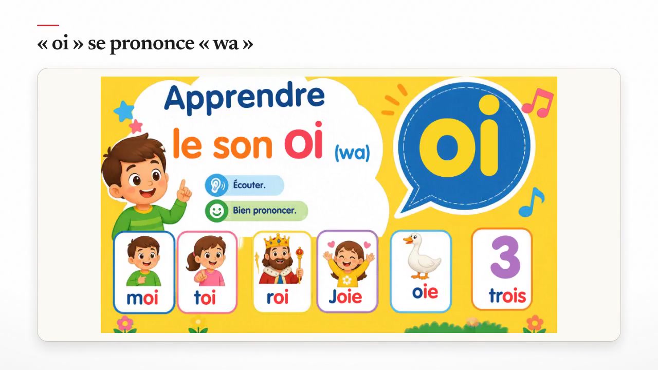 Pronoms sujets et son « oi »